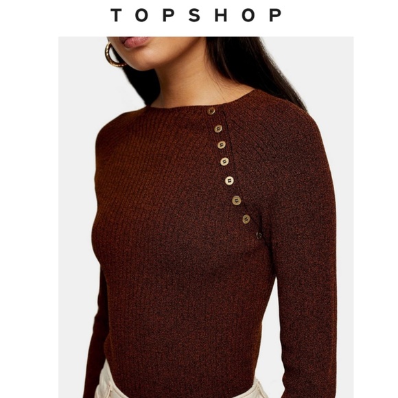 Topshop Sweaters - 🎉HP!🎉NWOT! Topshop Ribbed Brown & Black Sweater
